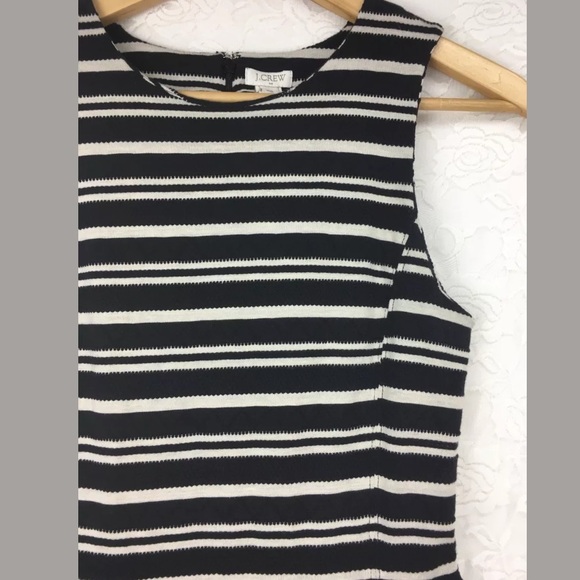 J. Crew Black Cream Textured Striped Dress - Picture 2 of 7